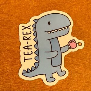 Blue Dinosaur Tea-Rex Sticker‎